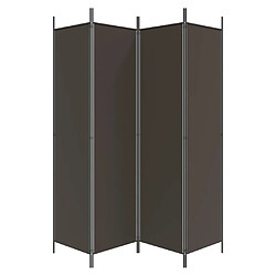 Avis vidaXL Cloison de séparation 4 panneaux Marron 200x200 cm Tissu