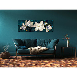 Artgeist Tableau - Avant-Garde Magnolia (1 Part) Narrow Turquoise [135x45]