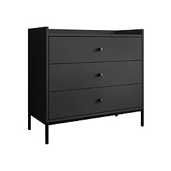 Bestmobilier Filipo - commode - noir - 80 cm