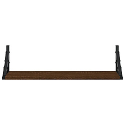 Maison Chic Lot de 2 Étagères murales,Étagère Rangement flottate chêne marron 60x15x15,5 cm -MN43942 pas cher