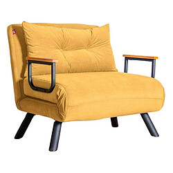 Hanah Home Fauteuil convertible en tissu Sando moutarde.