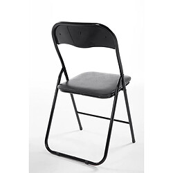 Avis Decoshop26 Chaise de cuisine pliable noir pied en métal noir MED10005