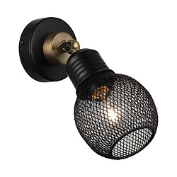 HOMEMANIA Lampe Murale Pende - Applique - Or, noir en Métal, 15 x 12 x 25 cm, 1 x E27, Max 40W