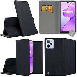 Htdmobiles Housse etui portefeuille avec coque intérieure en silicone pour Realme C31 + film ecran - NOIR MAGNET