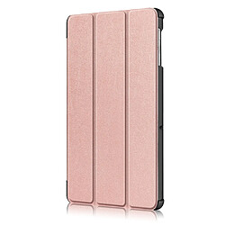 Acheter Etui en PU triple pli avec support or rose pour votre Samsung Galaxy Tab S5e SM-T720/SM-T725