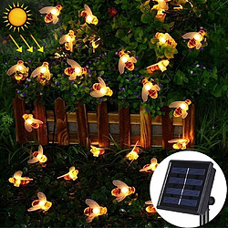 Wewoo LED Avec panneau solaire Lampe féerique lumineuse décorative de jardin extérieur blanc chaud actionné d'abeille 4.8m 20 le 100mA / 1.2V