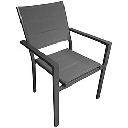 Avis JardiLINE Fauteuil empilable en aluminium Ibiza anthracite.