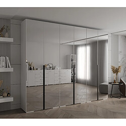 Abiks Meble Inova 1 Armoire avec miroir et portes battantes 236,7/300/47 6 Portes (bianco/nero)