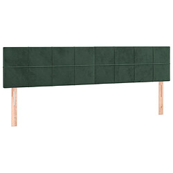 Maison Chic Lot de 2 Têtes de lit design pour chambre - Décoration de lit Vert foncé 100x5x78/88 cm Velours -MN14078