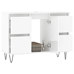 Avis Maison Chic Armoire de salle de bain,Meuble de rangement,Meuble haut blanc brillant 80x33x60 cm -GKD961535