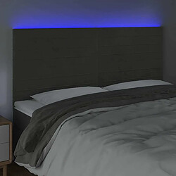 Avis Maison Chic Tête de lit scandinave à LED,meuble de chambre Gris foncé 180x5x118/128 cm Velours -MN61293