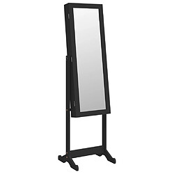 vidaXL Armoire à bijoux miroir avec lumières LED sur pied noir