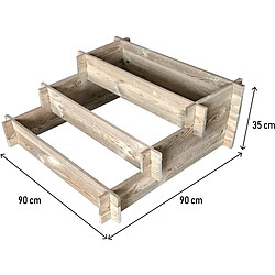 Habitat Et Jardin Carré potager Utopia en escalier - 90 x 90 x 35 cm