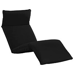 Helloshop26 Transat chaise longue bain de soleil lit de jardin terrasse meuble d'extérieur pliable tissu oxford noir 02_0012890