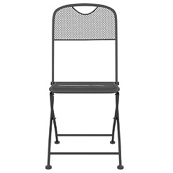 Ensemble à manger de jardin 5 pcs,Table et chaise à dîner anthracite métal maille -MN38283 pas cher