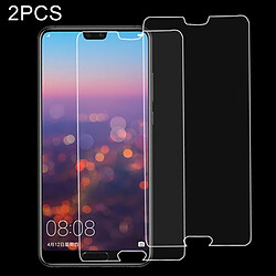 Wewoo Verre trempé pour Huawei P20 0.26mm 9H Surface Dureté 2.5D Antidéflagrant Film D'écran 2 PCS