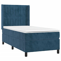 Avis Maison Chic Lit Adulte - Lit simple Lit à sommier tapissier avec matelas moelleux - Meuble de Chambre - Bleu foncé 90x190 cm -MN45971