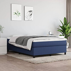 vidaXL Cadre de lit sans matelas bleu 140x190 cm tissu