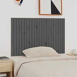 vidaXL Tête de lit murale Gris 140x3x90 cm Bois massif de pin