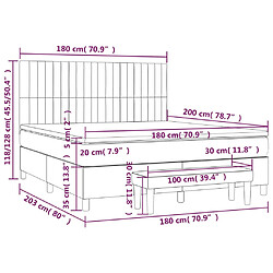 vidaXL Sommier à lattes de lit avec matelas Taupe 180x200 cm Tissu pas cher