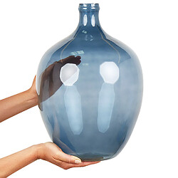 Acheter Beliani Vase décoratif ROTI fait à la main Verre 39 cm Bleu