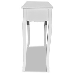 Helloshop26 Coiffeuse table maquillage chambre salon meuble d'entrée 100 x 35 cm blanc 1402007