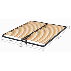 Avis Promo Matelas Sommier cadre à lattes robuste 20 lattes 2x80x200