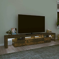 Avis Maison Chic Meubles TV avec lumières LED - Banc TV pour salon Chêne fumé 230x36,5x40 cm -MN33099