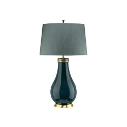 Elstead Lighting Lampe de table Havering Acier,Céramique,Faux Soie Laiton vieilli, azur-turquoise