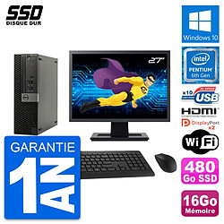 PC Dell 5040 SFF Ecran 27" Intel G4400 RAM 16Go SSD 480Go HDMI Windows 10 Wifi - Occasion