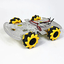 2x Mecanum Wheel Robot 4WD Omnidirectional Wheels Kit De Châssis De Voiture Robot Intelligent