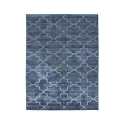 Thedecofactory VINTAGE RELIEF - Tapis à motifs arabesques bleu 133x180