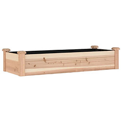 Maison Chic Jardinière,Lit surélevé de jardin - Bac à fleurs - pot de fleur doublure 120x45x25 cm bois massif sapin -GKD59438