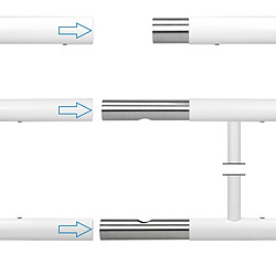 Acheter Ecd Germany Garde-corps balcon à la francaise appui rambarde blanc en acier 184 x 90 cm