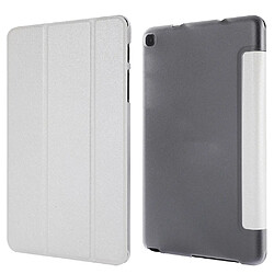 Acheter Etui en PU tri-fold en soie avec support blanc pour votre Samsung Galaxy Tab A 8.0 (2019)