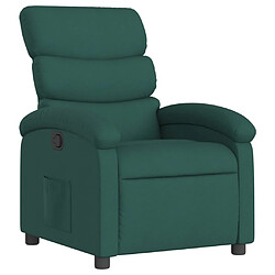 vidaXL Fauteuil inclinable Vert foncé Tissu