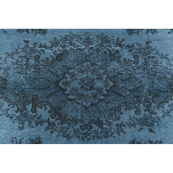 Avis Vidal Tapis de laine 279x155 Bleu Ultra Vintage