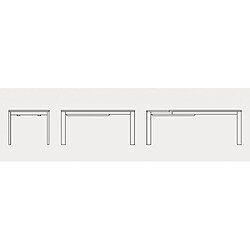 Acheter Inside 75 Table extensible 6 couverts EMINENCE 155 cm pieds métal plateau stratifié blanc