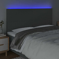 Avis Maison Chic Tête de lit scandinave à LED,meuble de chambre Gris foncé 160x5x118/128 cm Tissu -MN46742