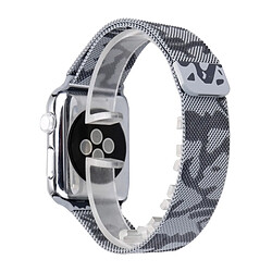 Avis Wewoo Bracelet de montre-bracelet en acier imprimé pour Apple Watch séries 3 et 2 & 1 38 mm (gris camouflage)