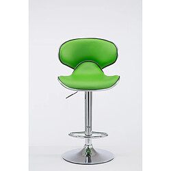 Decoshop26 Tabouret de bar chaise de bar hauteur réglable avec repose pieds en synthétique vert et métal 10_0000079