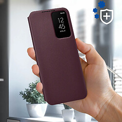 Avis Étui Samsung Galaxy S22 Plus à Fenêtre Smart Clear View Cover Orginal bordeaux