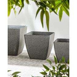 Beliani Pot de fleurs gris foncé 42 x 42 x 42 cm ZELI