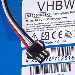 vhbw NiMH batterie 3000mAh (14.4V) pour robot aspirateur Home Cleaner robots domestiques H.Koenig SWR22