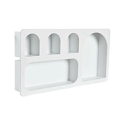 Pegane Etagère murale en MDF coloris blanc - Longueur 59 x Profondeur 7 x Hauteur 29 cm