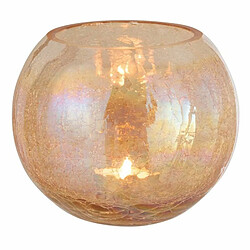 Paris Prix Photophore en Verre Boule Craquelée 20cm Ambre