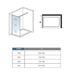 paroi de douche 70x195cm