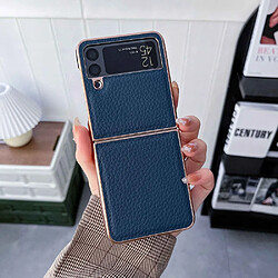 Coque en TPU + PU nano électroplaqué, anti-chute pour votre Samsung Galaxy Z Flip4 5G - bleu