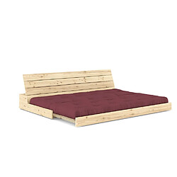 Avis Inside 75 Canapé lit futon BASE bordeaux couchage 130cm dossiers coffres