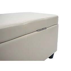 Mendler Banc/banquette/coffre de rangement Kriens, 114x45x45cm, similicuir ~ crème pas cher